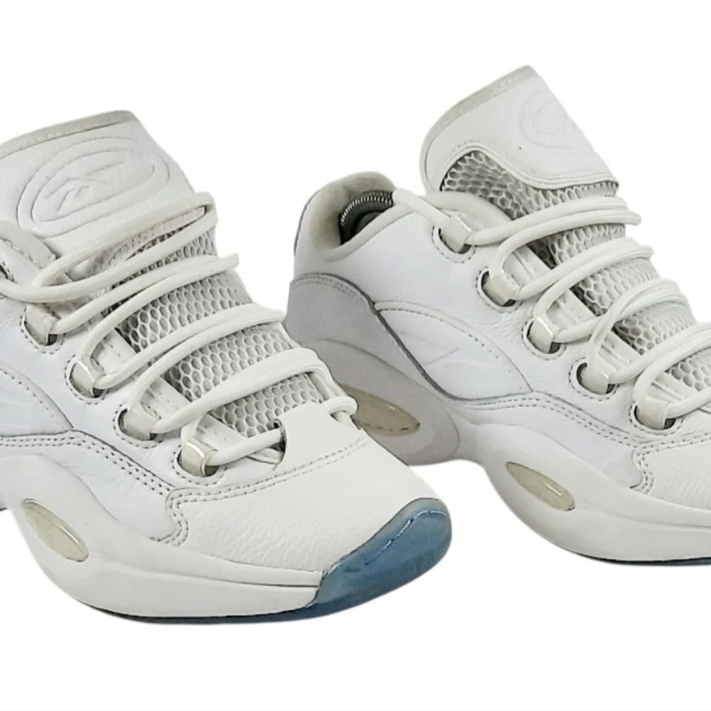 Size 7.5 - Reebok Question Low Pure White Clear Leather (GW8165) ( Women's Sz 9)